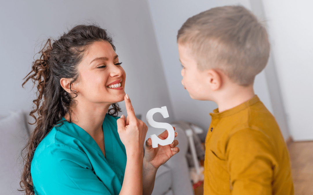 A Child getting speech therapy